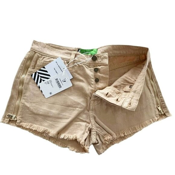 Free People X Sandrine Rose Women's Sz 27 Beige Cut Off Shorts NWT - Picture 3 of 12